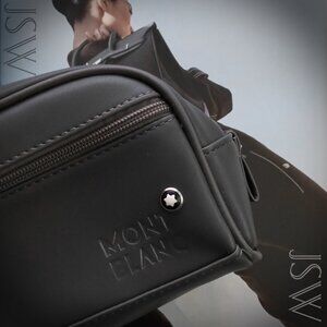 Montblanc Grey Vinyl Toiletry Accessory Travel Bag